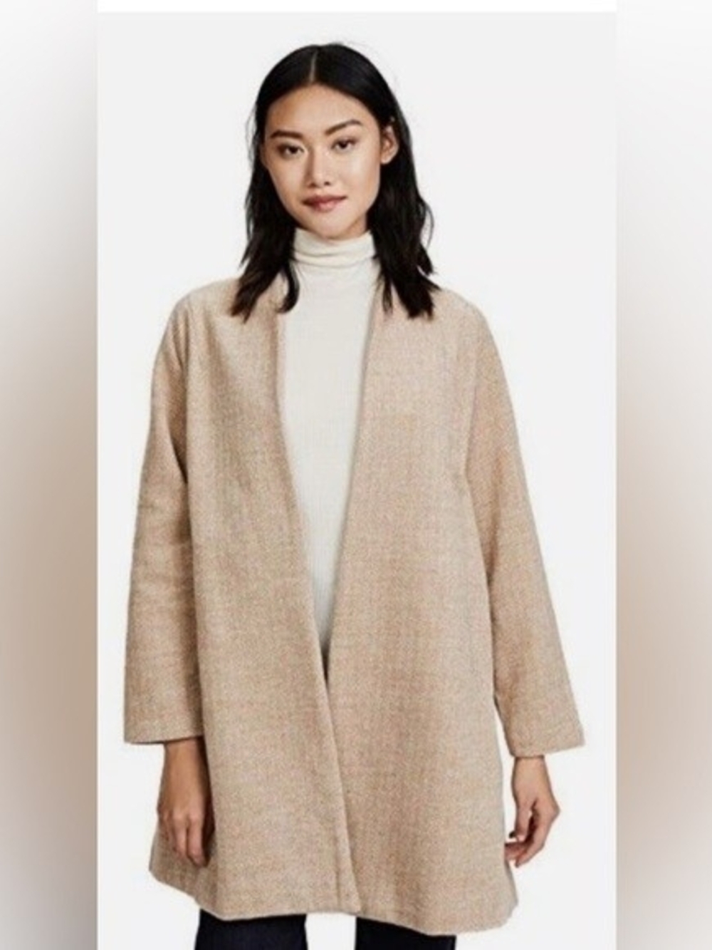 Madewell Stanza Herringbone Coat in Camel - Please Read For Size